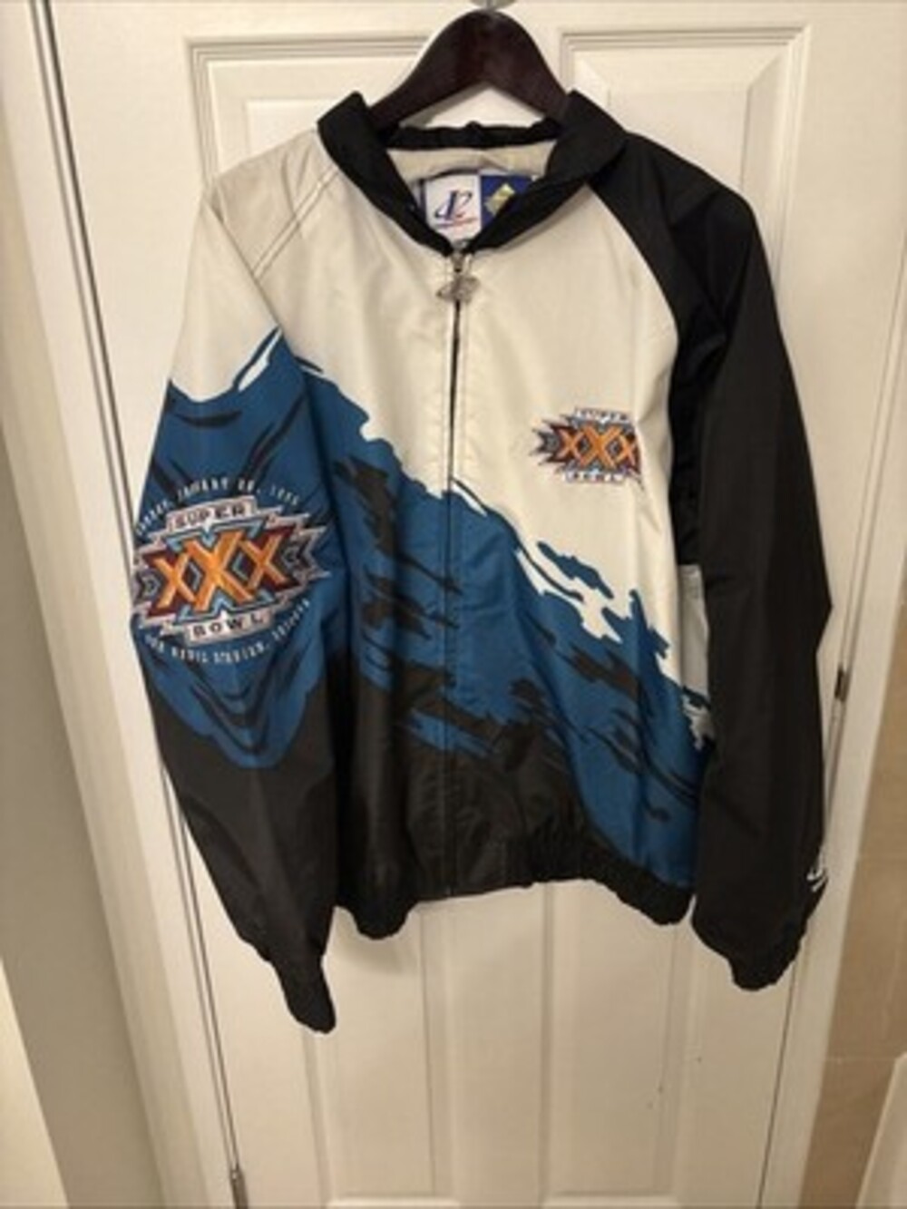 Vintage 1996 Logo Athletic NFL Super Bowl XXX Windbreaker Splash Jacket Sz XL
